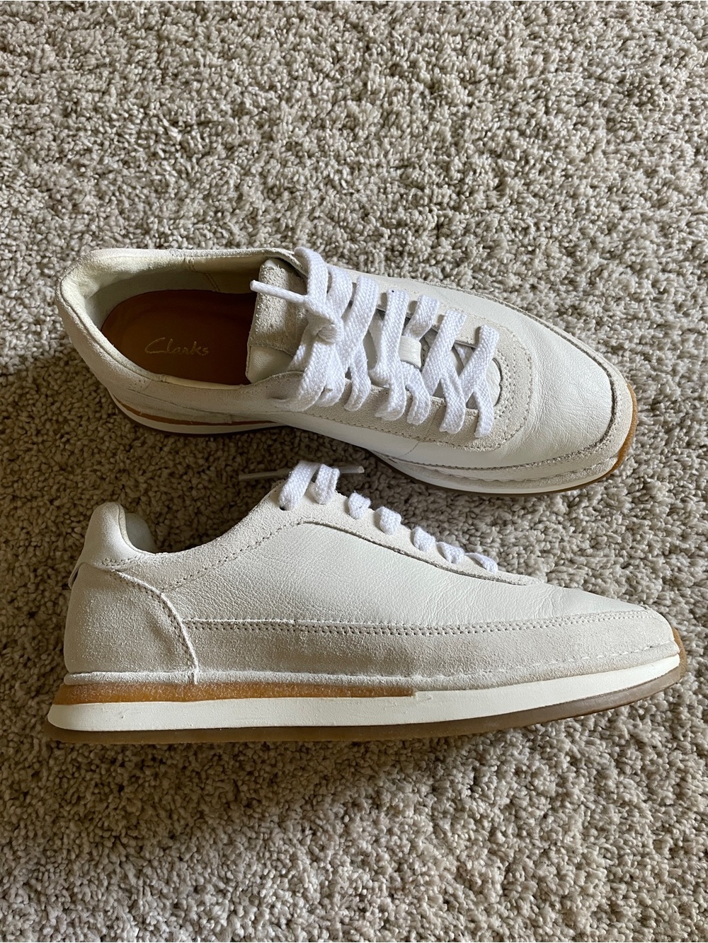 Clarks CraftRun Lace Sneakers White Combination Men’s size 8 NEW IN BOX - Picture 2 of 9